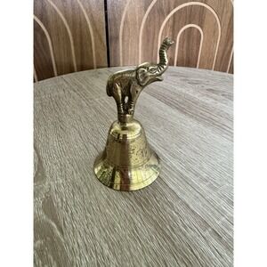 Vintage Brass Balancing Elephant Bell